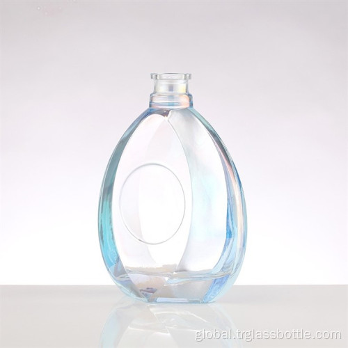Glass Liquor Bottle Empty Brandy Blue Glass Bottle Supplier